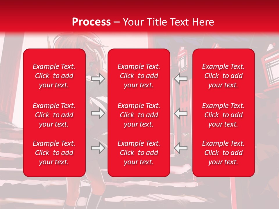 A Woman Standing On Steps In Front Of A Gate PowerPoint Template