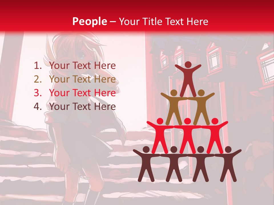 A Woman Standing On Steps In Front Of A Gate PowerPoint Template