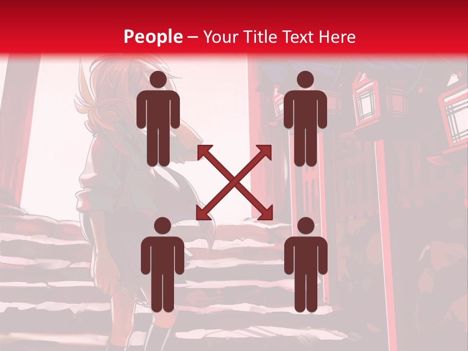 A Woman Standing On Steps In Front Of A Gate PowerPoint Template