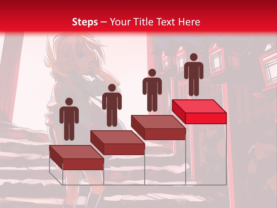 A Woman Standing On Steps In Front Of A Gate PowerPoint Template