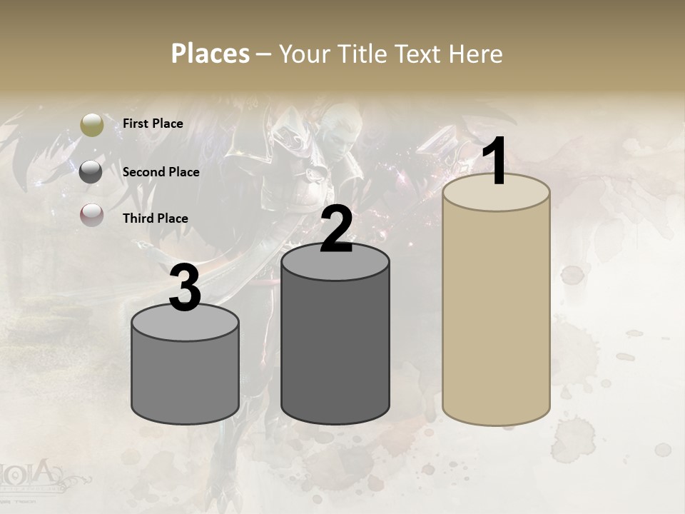 A Woman With A Sword And Wings Powerpoint Template PowerPoint Template