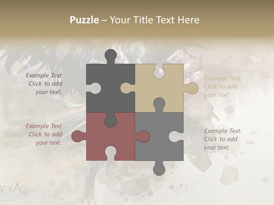 A Woman With A Sword And Wings Powerpoint Template PowerPoint Template