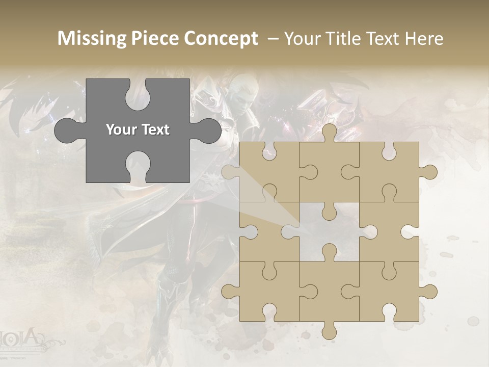 A Woman With A Sword And Wings Powerpoint Template PowerPoint Template