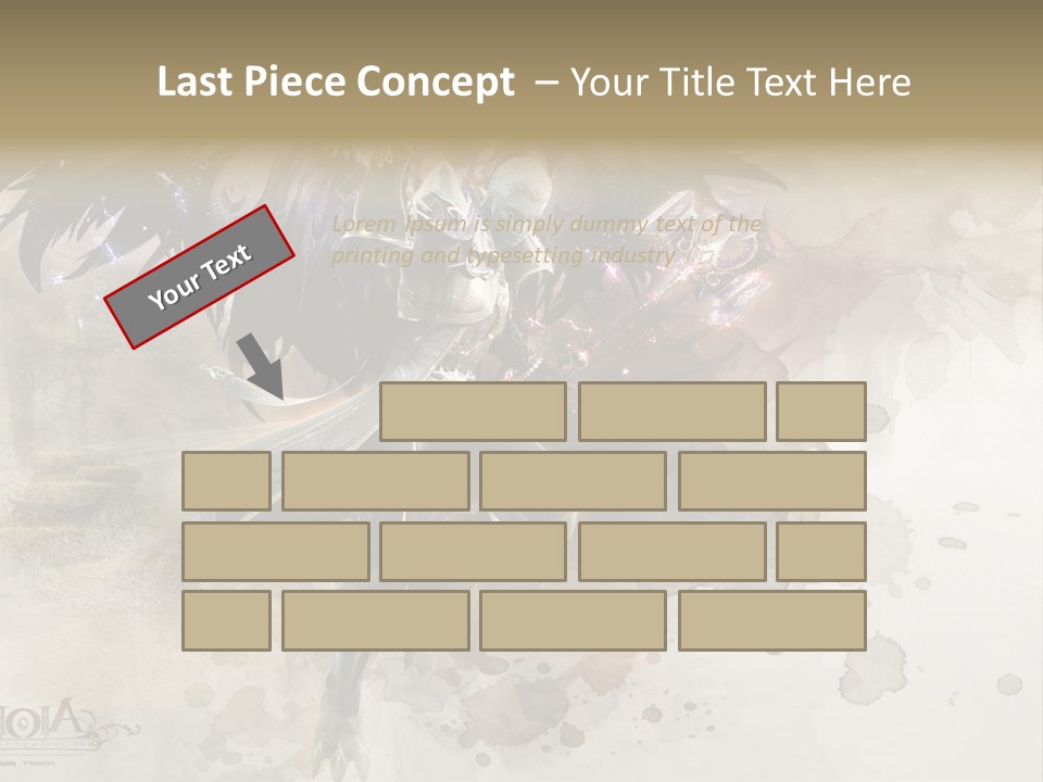 A Woman With A Sword And Wings Powerpoint Template PowerPoint Template