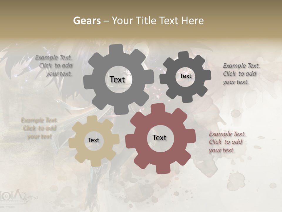 A Woman With A Sword And Wings Powerpoint Template PowerPoint Template