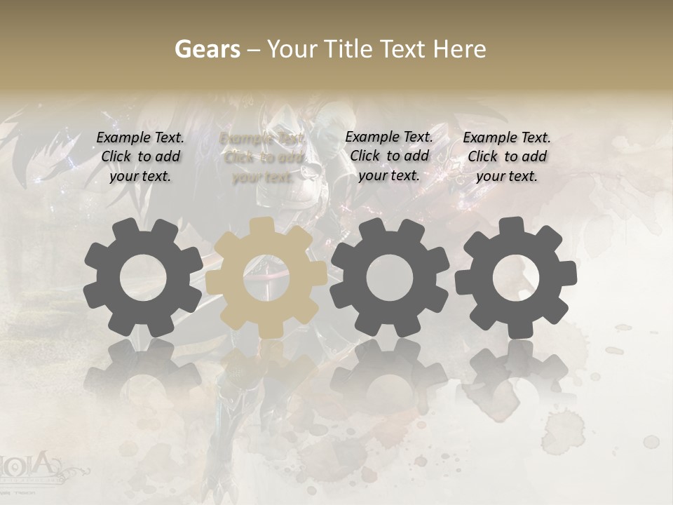 A Woman With A Sword And Wings Powerpoint Template PowerPoint Template