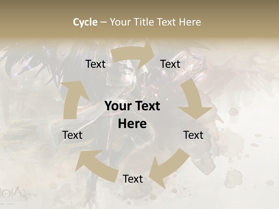 A Woman With A Sword And Wings Powerpoint Template PowerPoint Template