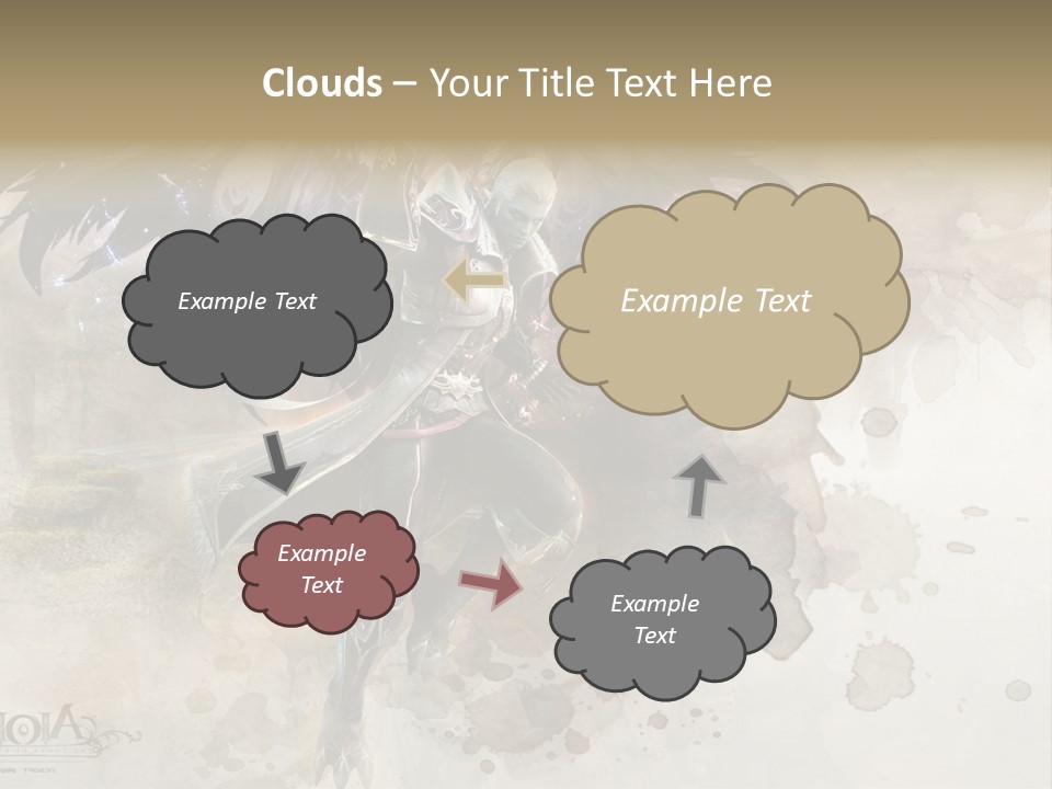 A Woman With A Sword And Wings Powerpoint Template PowerPoint Template