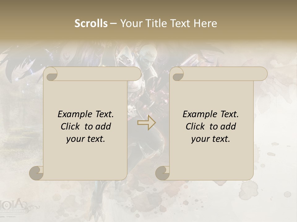 A Woman With A Sword And Wings Powerpoint Template PowerPoint Template