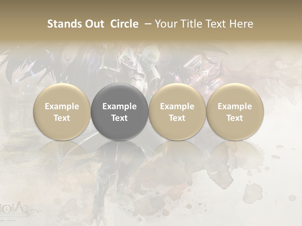 A Woman With A Sword And Wings Powerpoint Template PowerPoint Template