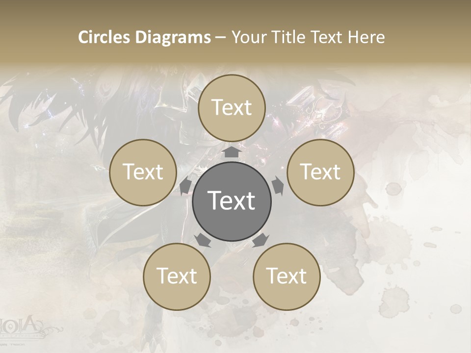 A Woman With A Sword And Wings Powerpoint Template PowerPoint Template