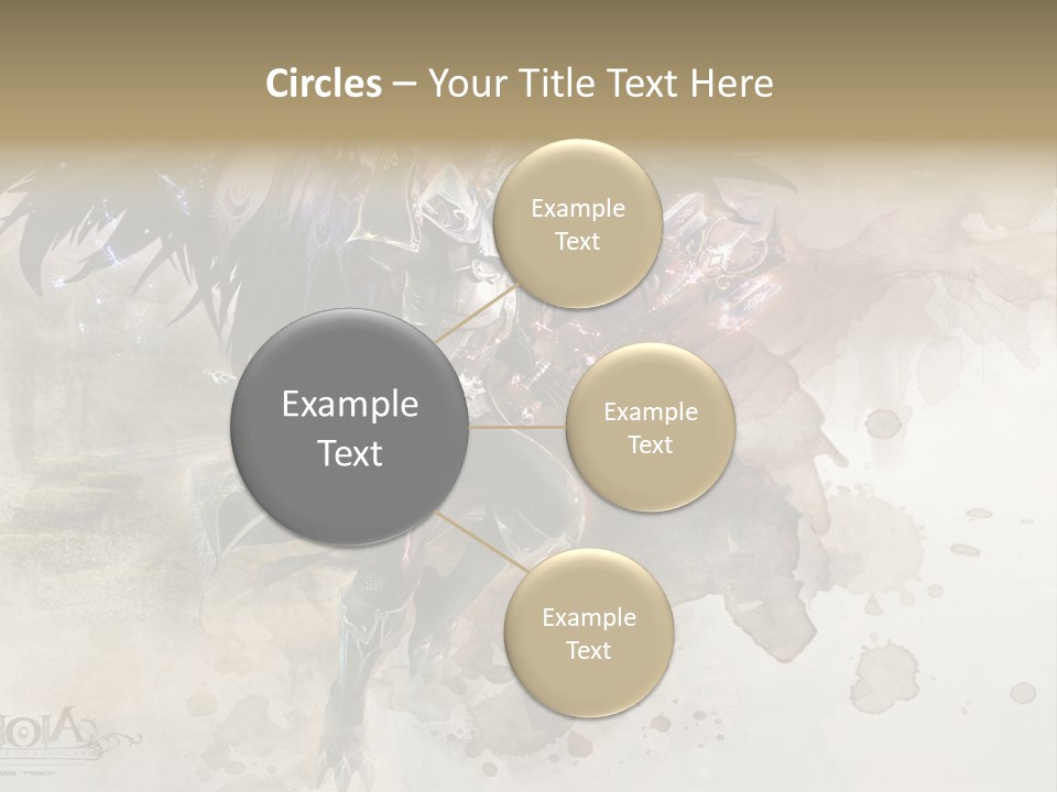 A Woman With A Sword And Wings Powerpoint Template PowerPoint Template