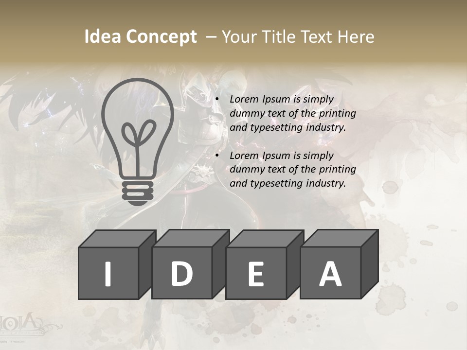 A Woman With A Sword And Wings Powerpoint Template PowerPoint Template