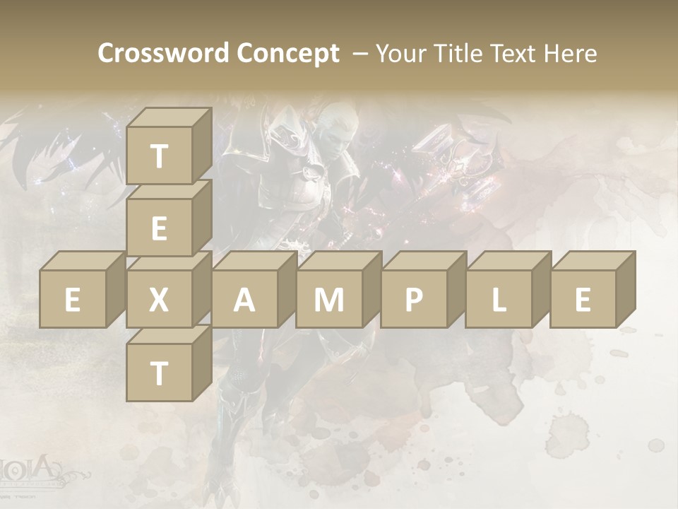 A Woman With A Sword And Wings Powerpoint Template PowerPoint Template