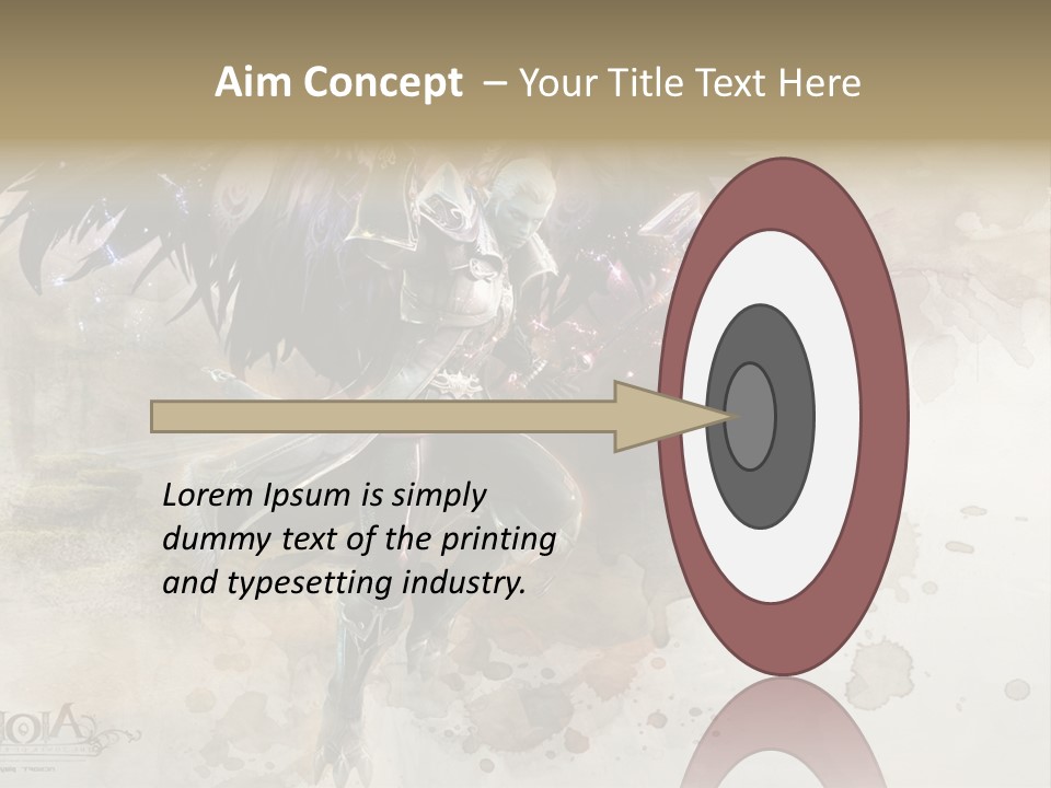 A Woman With A Sword And Wings Powerpoint Template PowerPoint Template