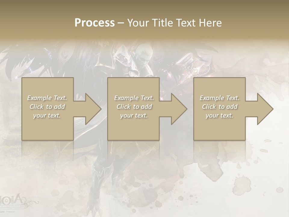 A Woman With A Sword And Wings Powerpoint Template PowerPoint Template
