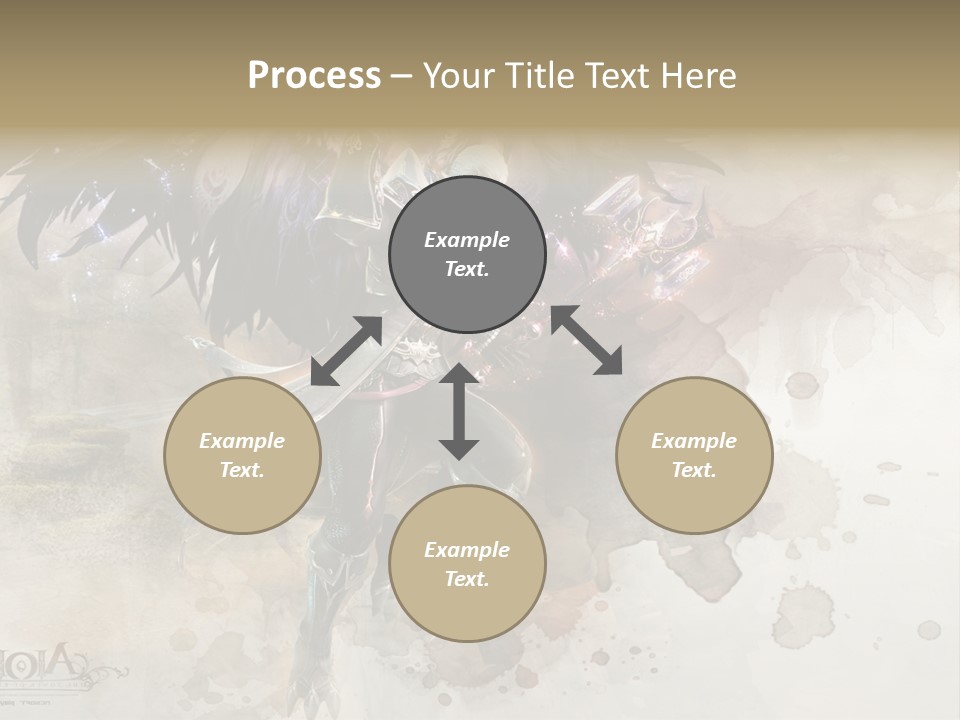 A Woman With A Sword And Wings Powerpoint Template PowerPoint Template