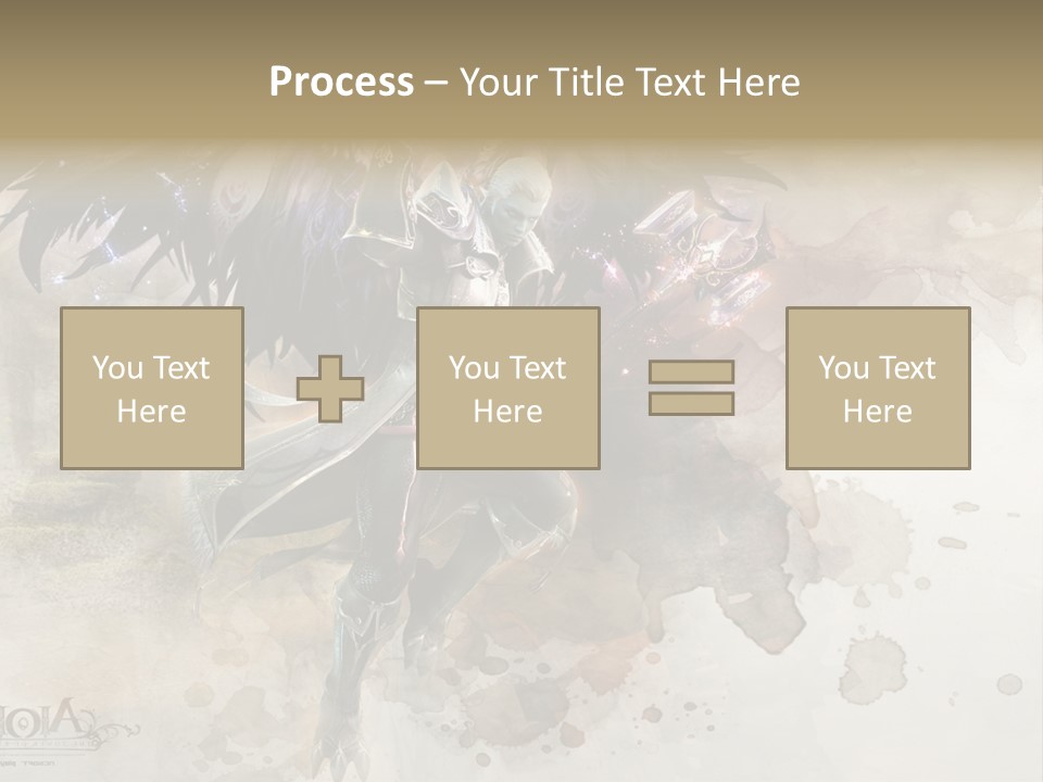 A Woman With A Sword And Wings Powerpoint Template PowerPoint Template