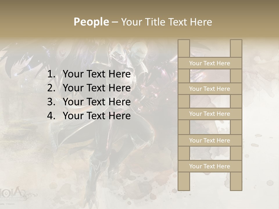 A Woman With A Sword And Wings Powerpoint Template PowerPoint Template