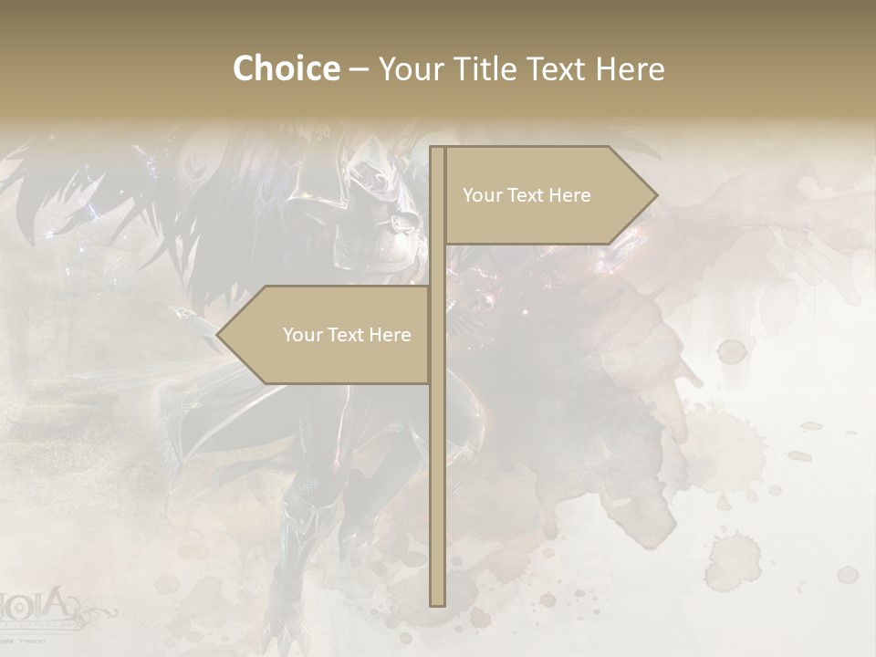 A Woman With A Sword And Wings Powerpoint Template PowerPoint Template