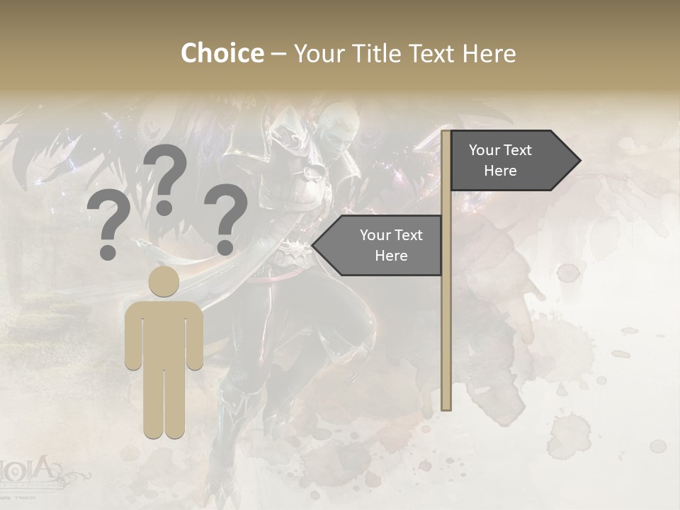 A Woman With A Sword And Wings Powerpoint Template PowerPoint Template