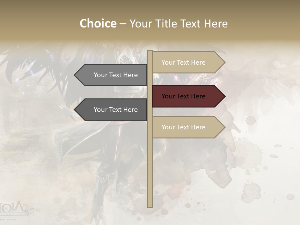 A Woman With A Sword And Wings Powerpoint Template PowerPoint Template