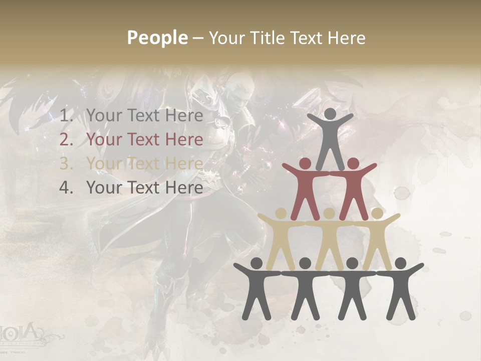 A Woman With A Sword And Wings Powerpoint Template PowerPoint Template