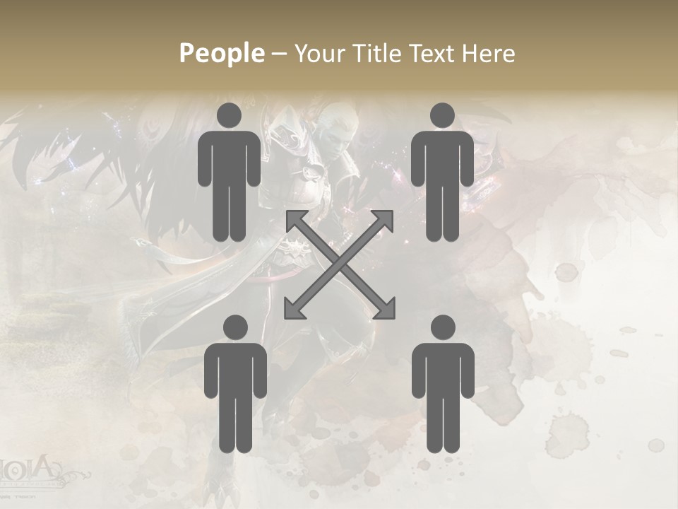 A Woman With A Sword And Wings Powerpoint Template PowerPoint Template