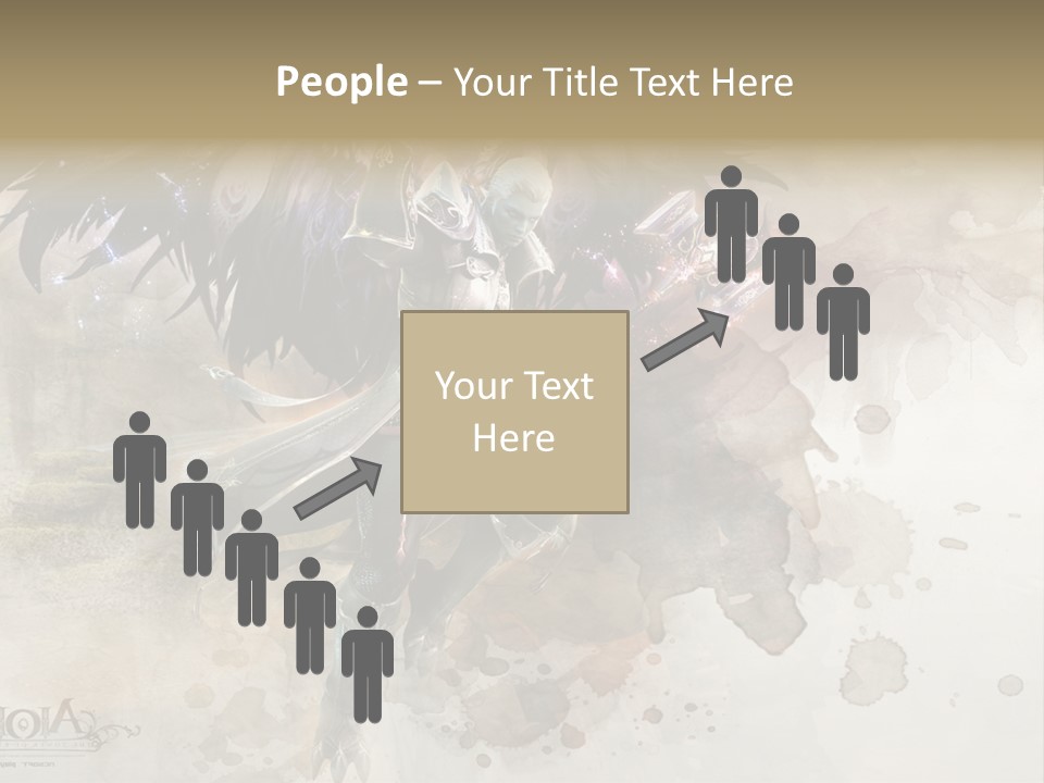 A Woman With A Sword And Wings Powerpoint Template PowerPoint Template