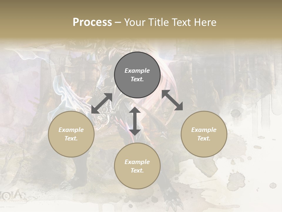 A Man With A Sword Standing In Front Of A Castle PowerPoint Template