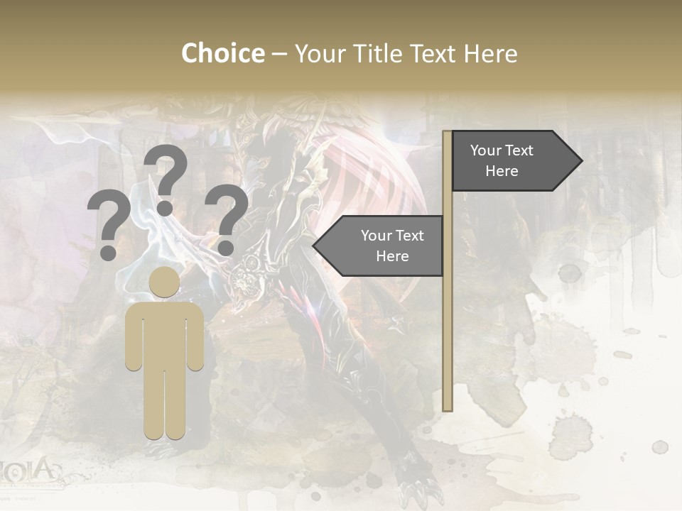 A Man With A Sword Standing In Front Of A Castle PowerPoint Template