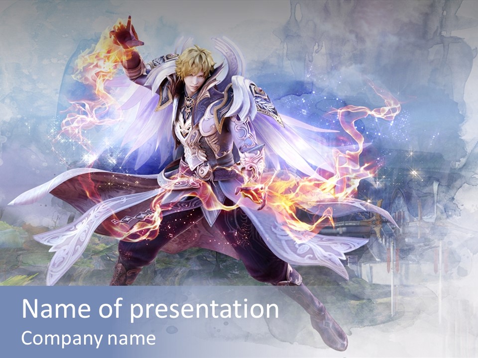 A Man With A Sword In His Hand Powerpoint Presentation PowerPoint Template