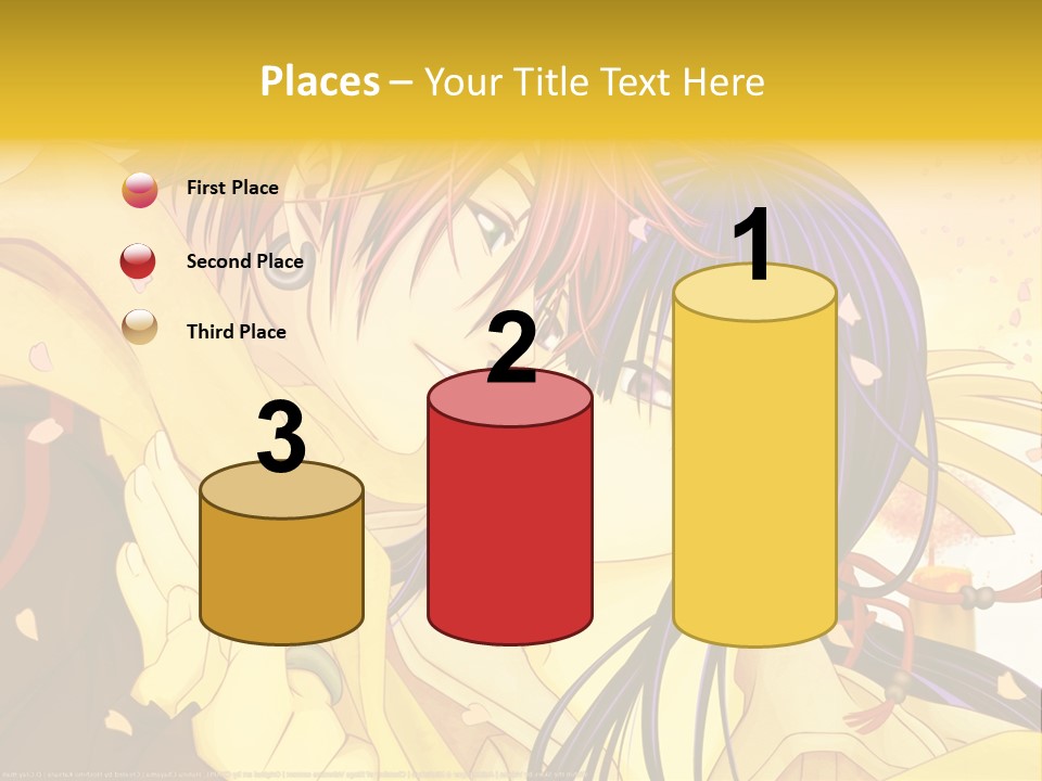 A Couple Kissing In Front Of A Yellow Background PowerPoint Template