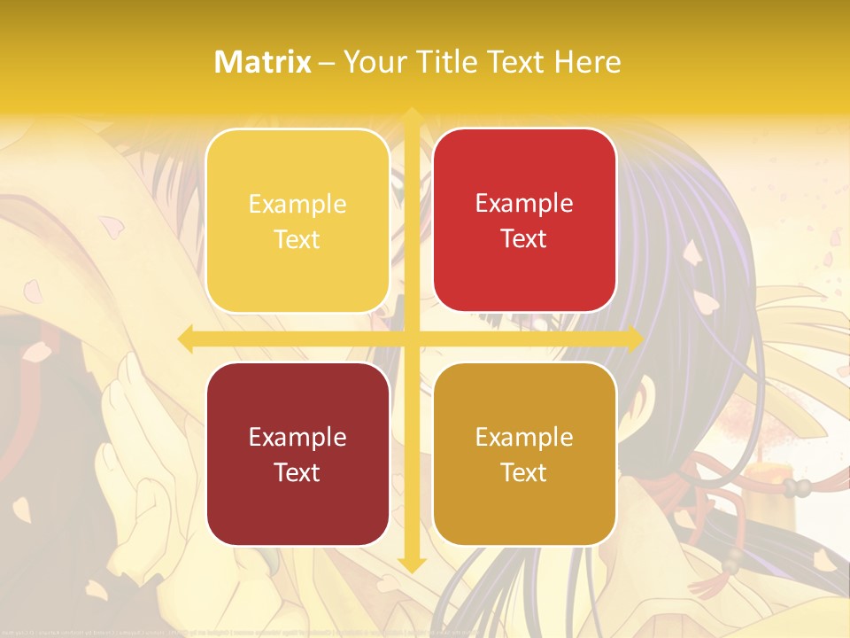 A Couple Kissing In Front Of A Yellow Background PowerPoint Template