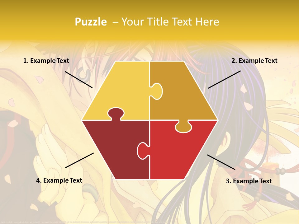 A Couple Kissing In Front Of A Yellow Background PowerPoint Template