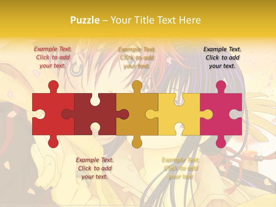 A Couple Kissing In Front Of A Yellow Background PowerPoint Template