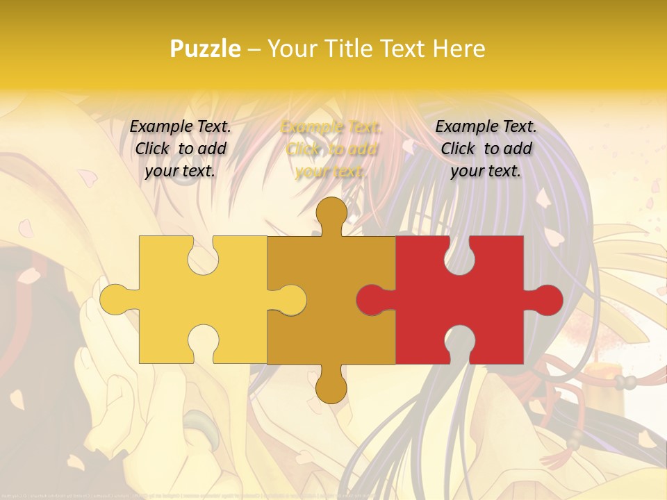 A Couple Kissing In Front Of A Yellow Background PowerPoint Template