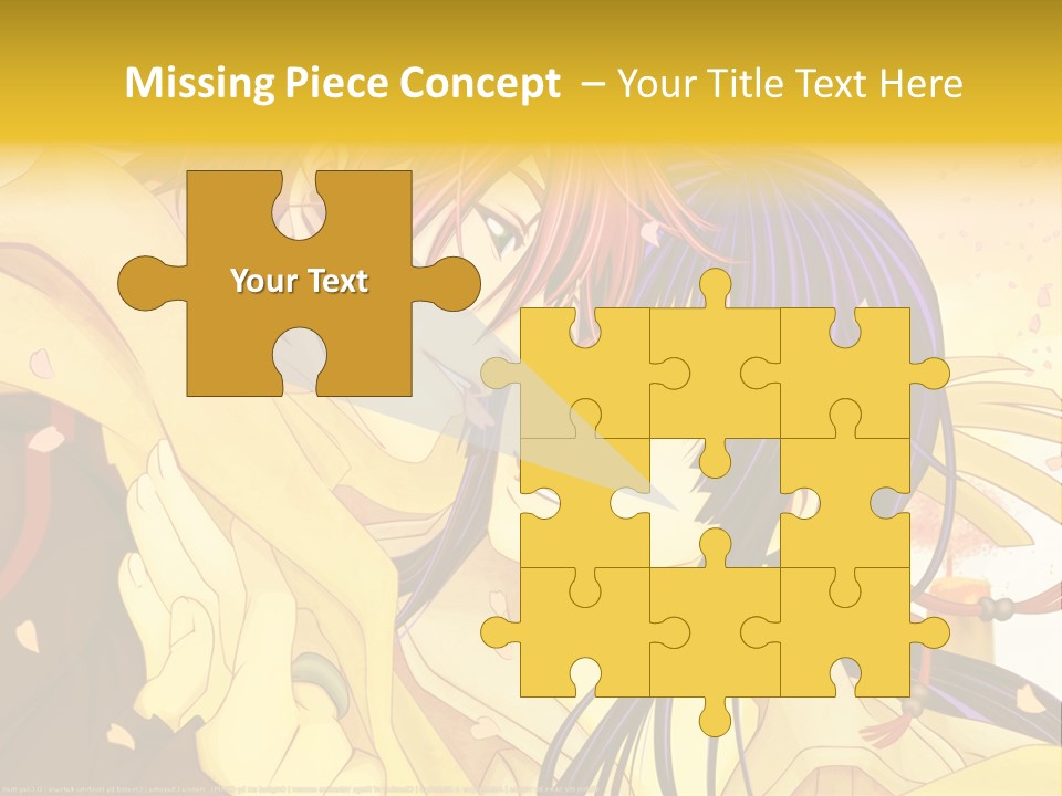 A Couple Kissing In Front Of A Yellow Background PowerPoint Template