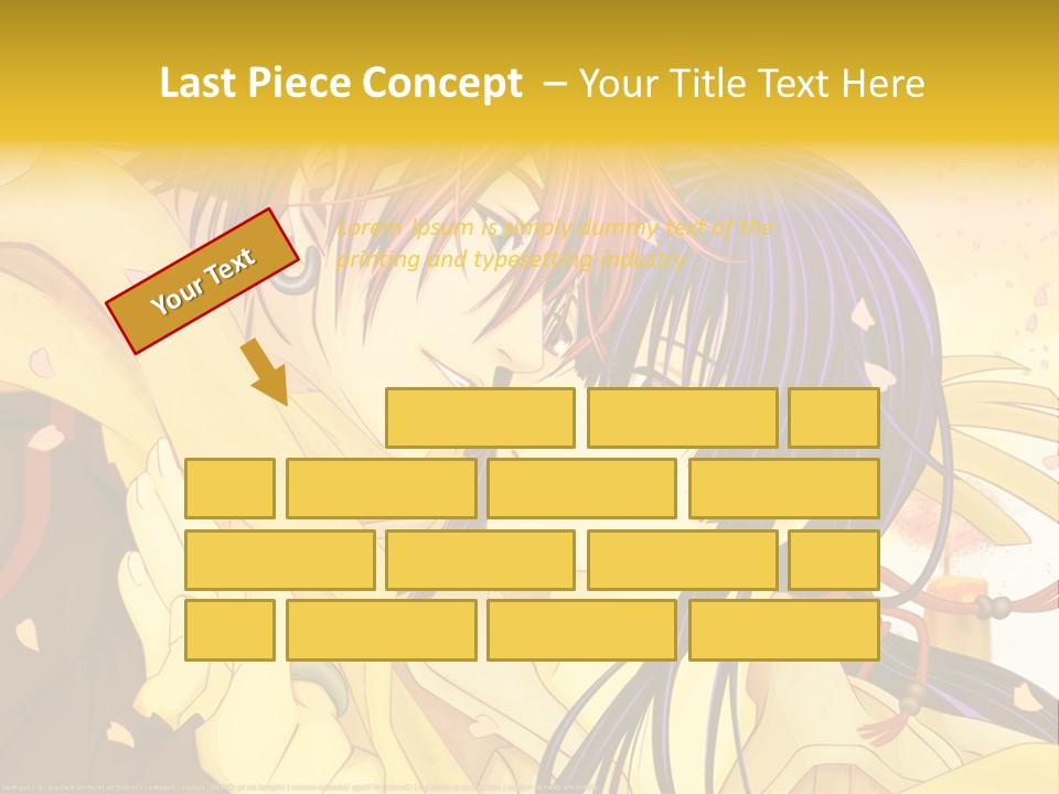 A Couple Kissing In Front Of A Yellow Background PowerPoint Template