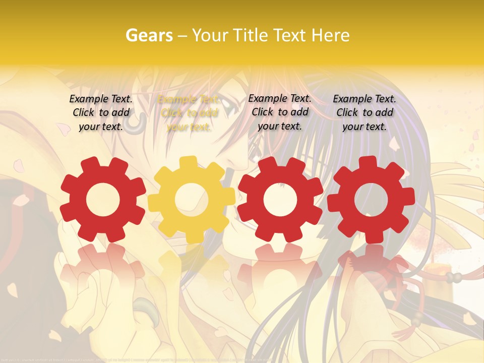 A Couple Kissing In Front Of A Yellow Background PowerPoint Template