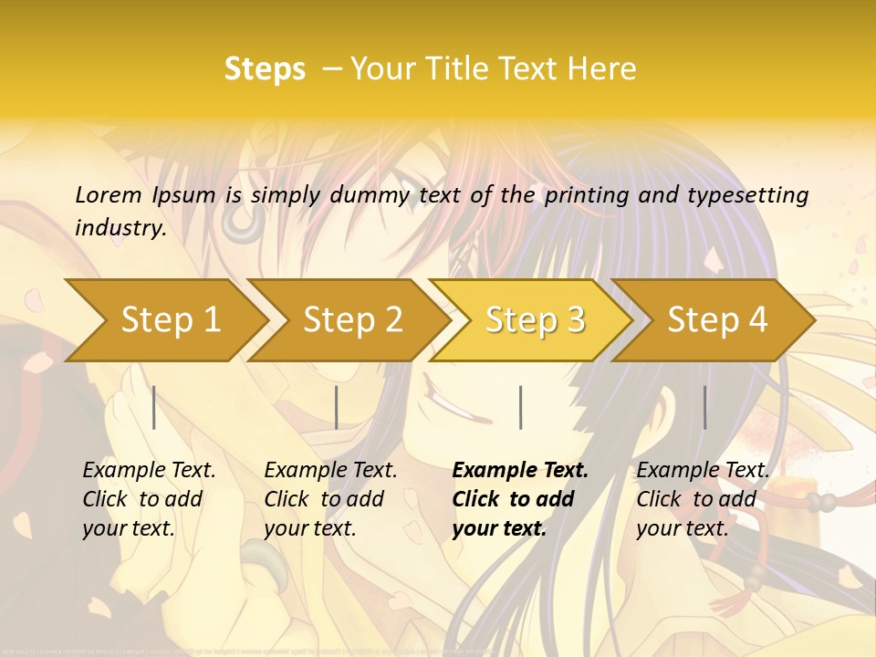 A Couple Kissing In Front Of A Yellow Background PowerPoint Template