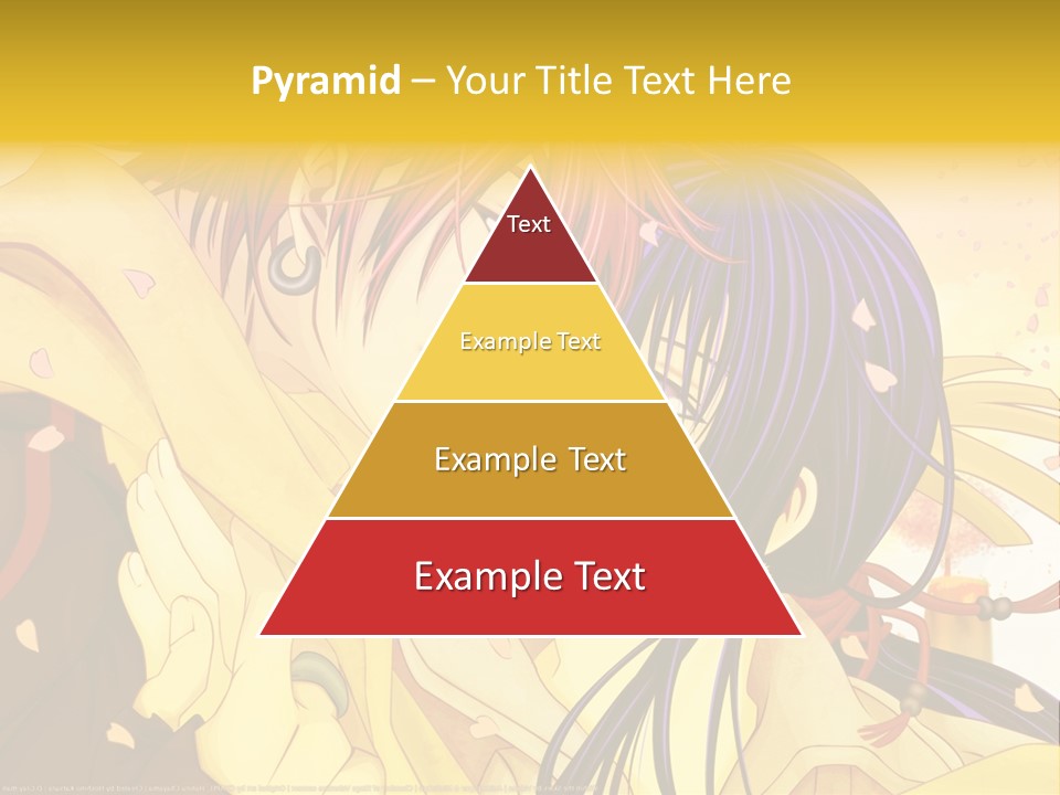 A Couple Kissing In Front Of A Yellow Background PowerPoint Template