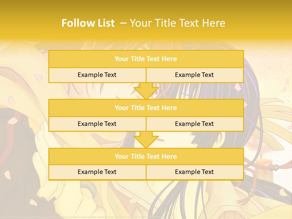 A Couple Kissing In Front Of A Yellow Background PowerPoint Template
