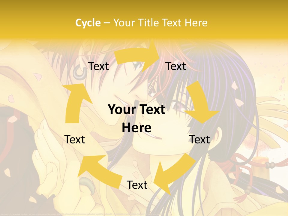 A Couple Kissing In Front Of A Yellow Background PowerPoint Template