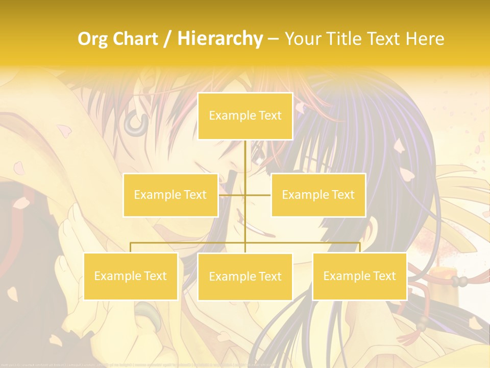 A Couple Kissing In Front Of A Yellow Background PowerPoint Template