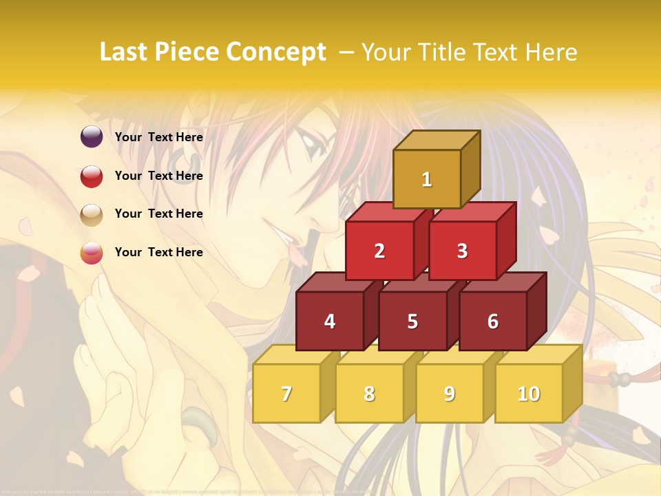 A Couple Kissing In Front Of A Yellow Background PowerPoint Template