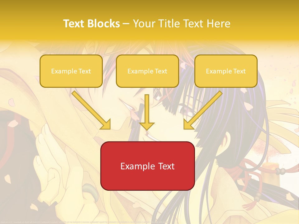 A Couple Kissing In Front Of A Yellow Background PowerPoint Template