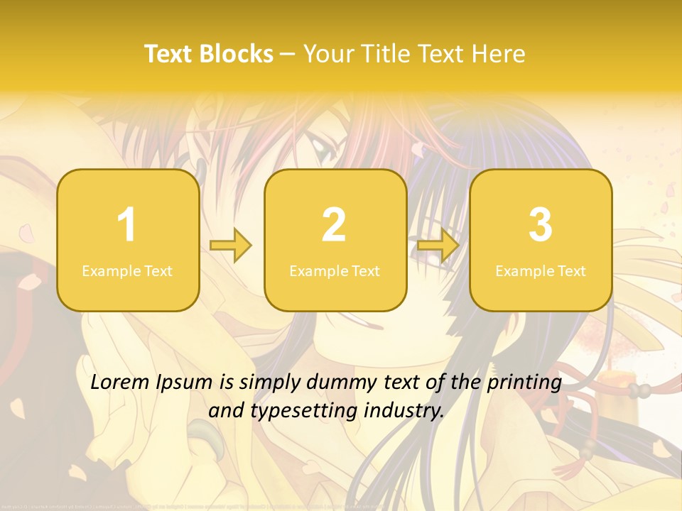 A Couple Kissing In Front Of A Yellow Background PowerPoint Template