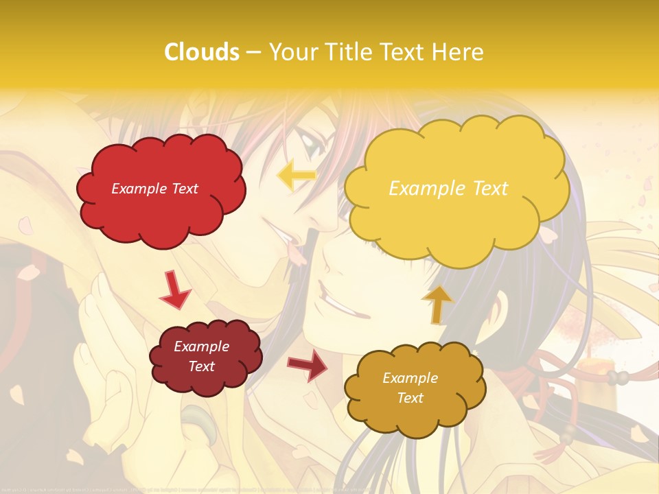A Couple Kissing In Front Of A Yellow Background PowerPoint Template