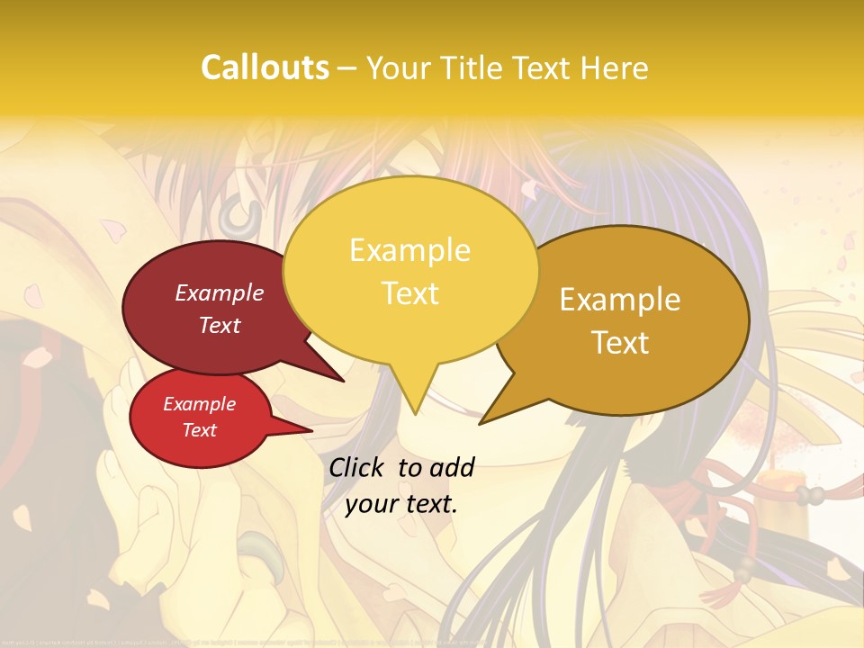 A Couple Kissing In Front Of A Yellow Background PowerPoint Template